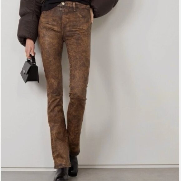 L'Agence Selma High-Rise Sleek Baby Boot Jeans Cocoa Mineral Coated -25 NWT - Picture 14 of 14